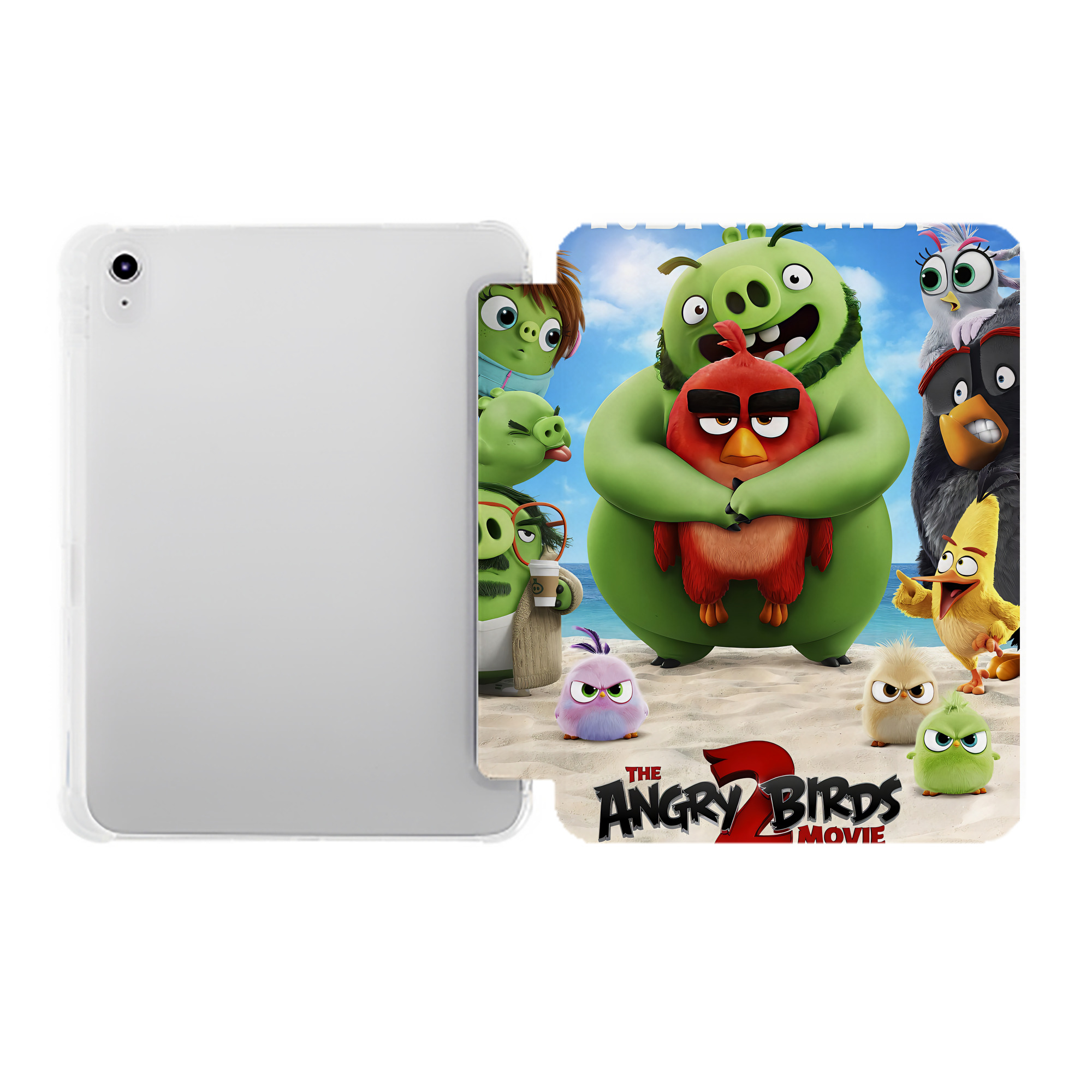 （画像用） Angry Birds アングリーバード IPad ケース ペン収納付き 三つ折りスタンド PUレザー×シリコン 対応機種9.5/10.5/10.9インチ